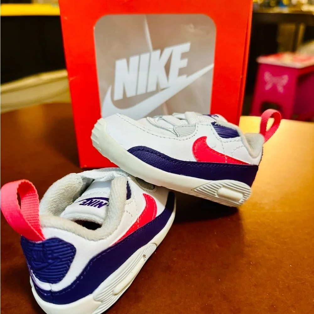 Nike Kids White, Purple & Pink Athletic Sneakers